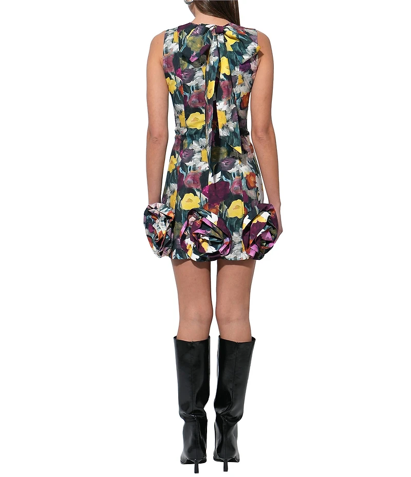 Adelyn Rae Petal Sleeveless Mini Dress With Rose Applique