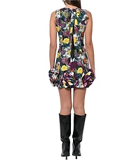 Adelyn Rae Petal Sleeveless Mini Dress With Rose Applique