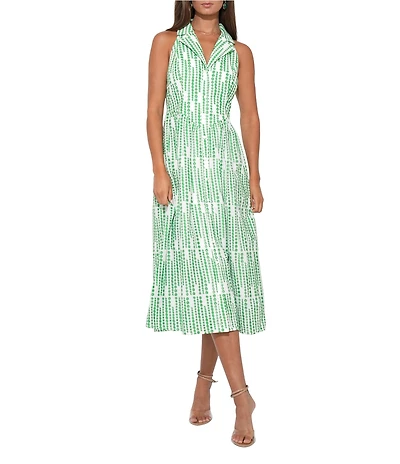 Adelyn Rae Ruby Halter Embroidered Midi Dress