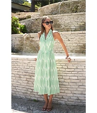 Adelyn Rae Ruby Halter Embroidered Midi Dress