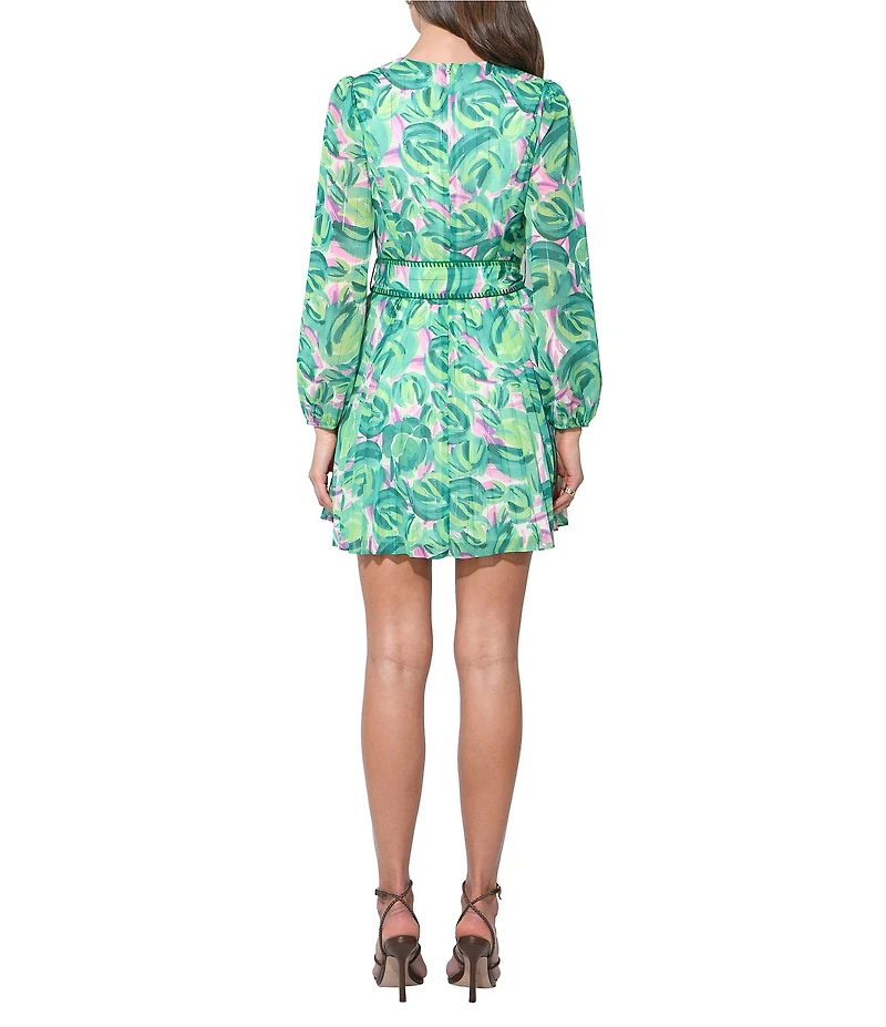 Adelyn Rae Rylee Long Sleeve Pleated Mini Dress