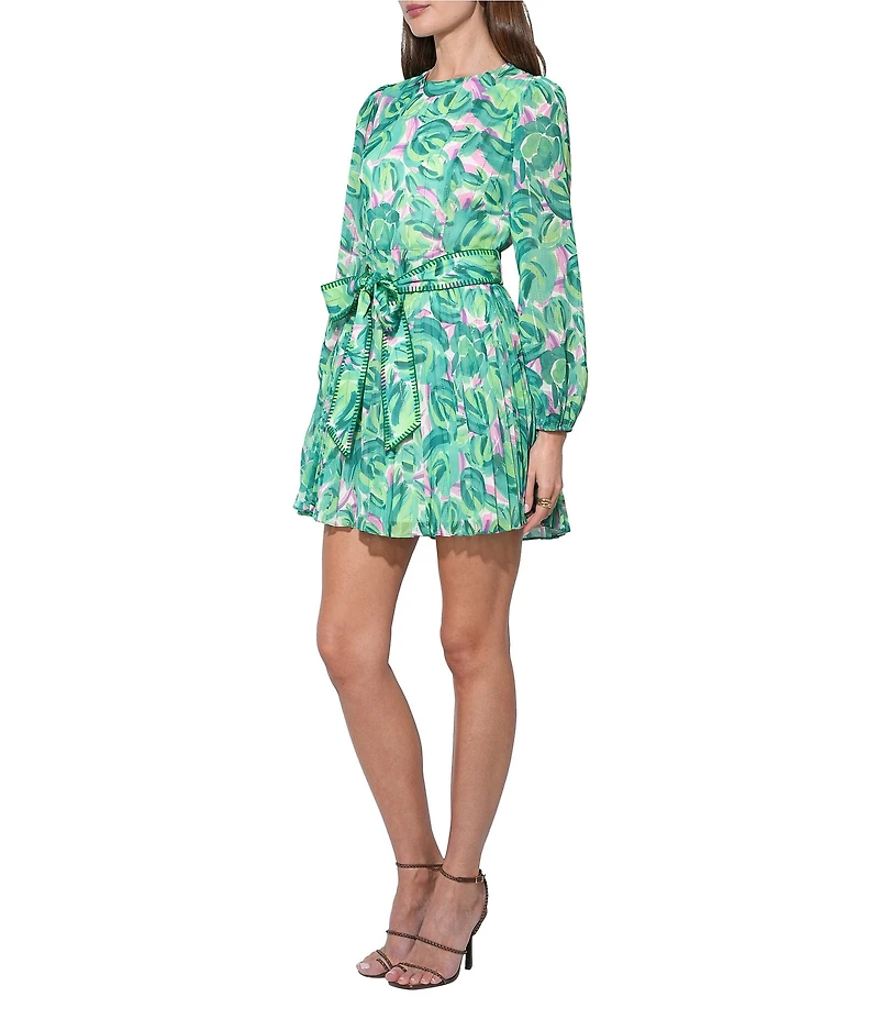 Adelyn Rae Rylee Long Sleeve Pleated Mini Dress