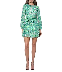 Adelyn Rae Rylee Long Sleeve Pleated Mini Dress