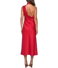 Adelyn Rae Sleeveless Halter Neck Satin Midi Dress