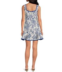Adelyn Rae Ximena Square Neck Sleeveless Jacquard Fit & Flare Dress