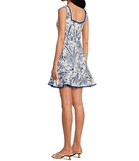 Adelyn Rae Ximena Square Neck Sleeveless Jacquard Fit & Flare Dress