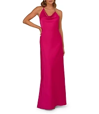 Adrianna by Adrianna Papell Cowl Neck Sleeveless Stretch Satin Gown
