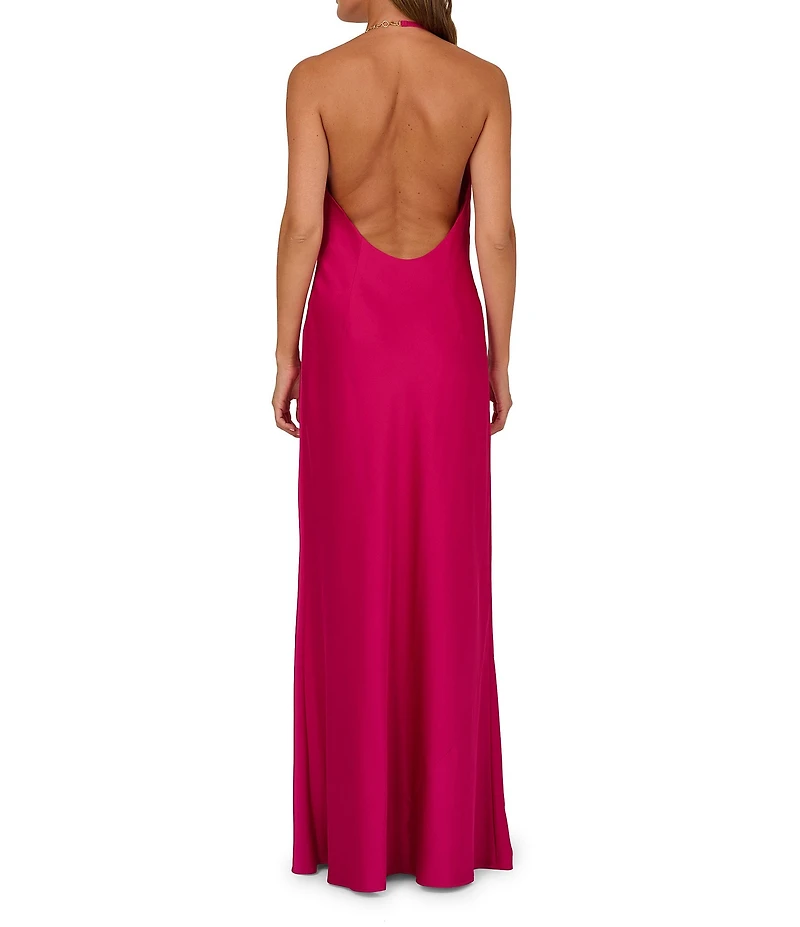 Adrianna by Adrianna Papell Cowl Neck Sleeveless Stretch Satin Gown