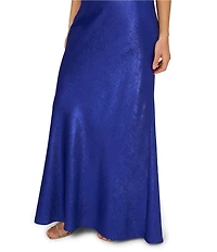 Adrianna by Adrianna Papell Foiled Chiffon V-Neck Sleeveless Front Twist Cutout Mermaid Dress