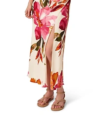 Adrianna by Adrianna Papell Halter Neck Floral Printed Maxi Dress