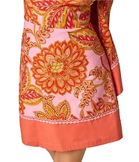 Adrianna by Adrianna Papell One Sleeve Printed Sheath Mini Dress