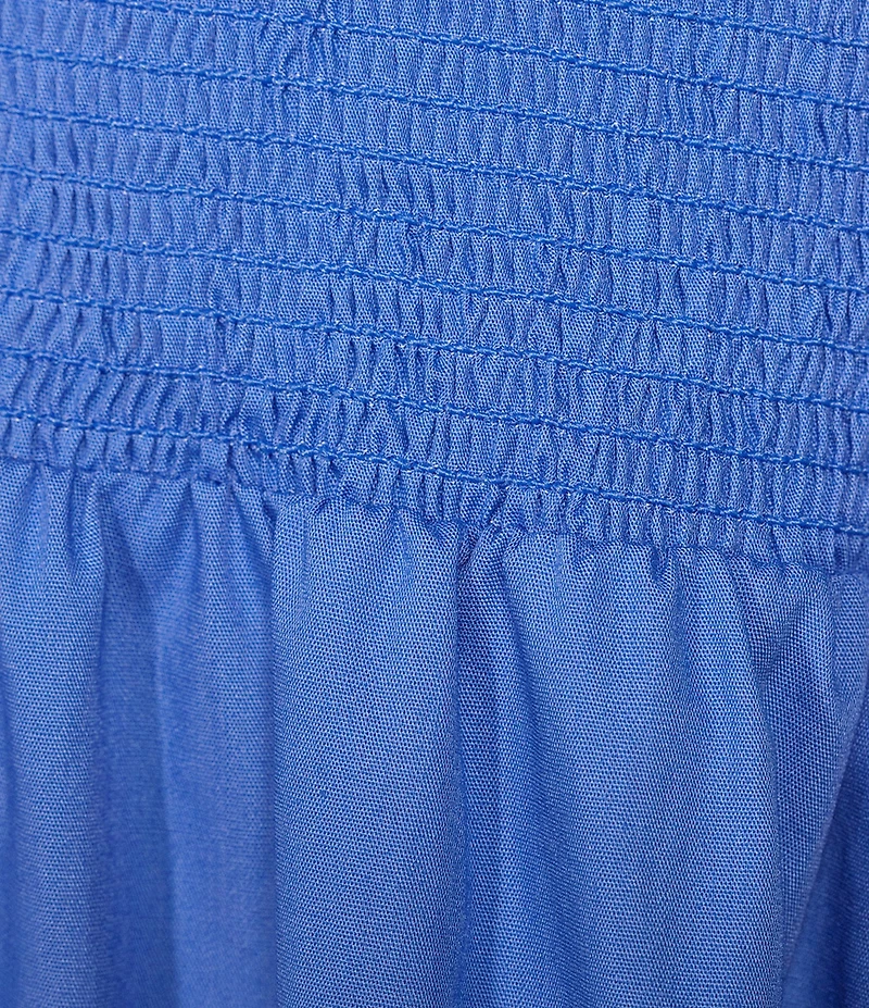 Adrianna by Adrianna Papell Ruffle V-Neck Smocked Waist Sleeveless Midi Dress