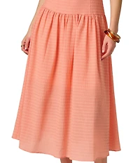 Adrianna by Adrianna Papell Sleeveless Seersucker Drop Waist Midi Dress