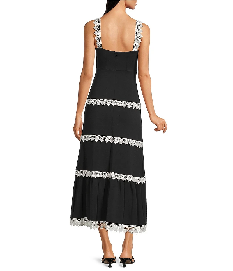 Adrianna by Adrianna Papell Square Neck Smocked Knit Maxi Dress