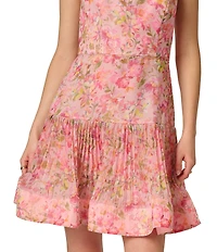 Adrianna by Adrianna Papell Strapless Printed Drop Waist Mini Dress
