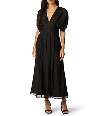 Adrianna Day by Adrianna Papell Crinkle Organdy Midi Dress