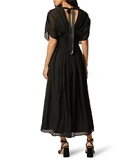 Adrianna Day by Adrianna Papell Crinkle Organdy Midi Dress