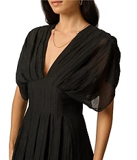 Adrianna Day by Adrianna Papell Crinkle Organdy Midi Dress