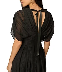 Adrianna Day by Adrianna Papell Crinkle Organdy Midi Dress