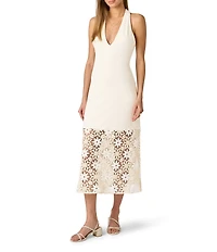 Adrianna Day by Adrianna Papell Crochet Sheath Midi Dress