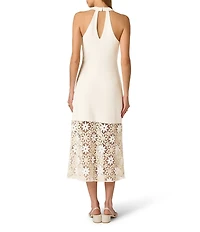Adrianna Day by Adrianna Papell Crochet Sheath Midi Dress