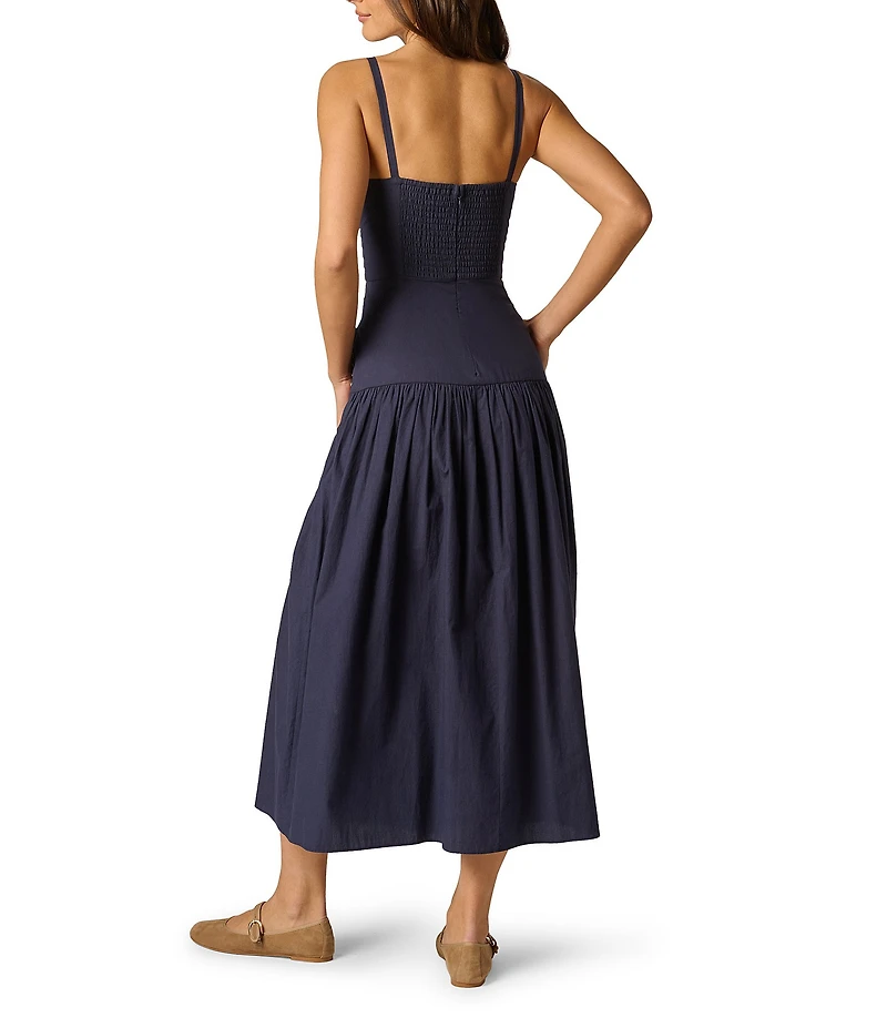 Adrianna Day by Adrianna Papell Embroidered Drop Waist Midi Dress