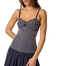 Adrianna Day by Adrianna Papell Embroidered Drop Waist Midi Dress