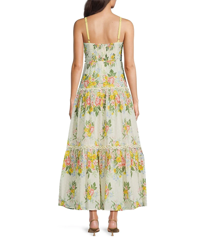 Adrianna Day by Adrianna Papell Floral Sleeveless Square Neck Midi Dress