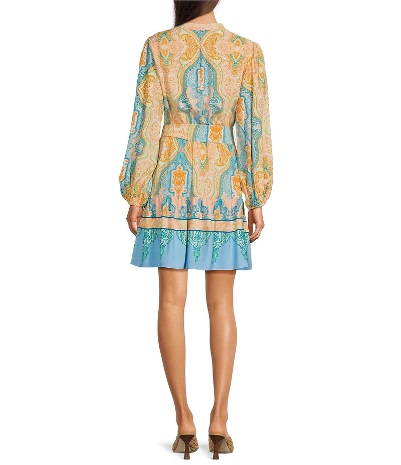 Adrianna Day by Adrianna Papell Long Sleeve Belted Shirt Dress