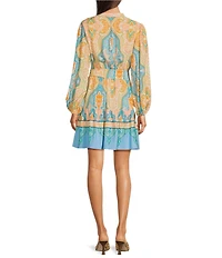Adrianna Day by Adrianna Papell Long Sleeve Belted Shirt Dress