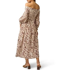 Adrianna Day by Adrianna Papell Off-the-Shoulder Printed Midi Dress