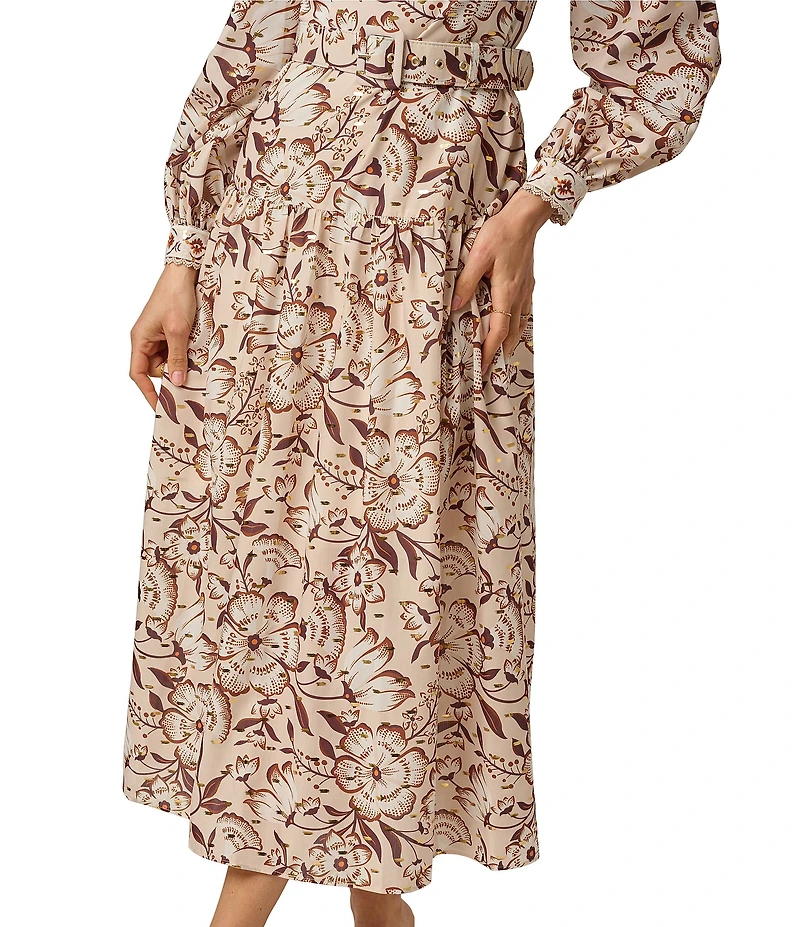 Adrianna Day by Adrianna Papell Off-the-Shoulder Printed Midi Dress