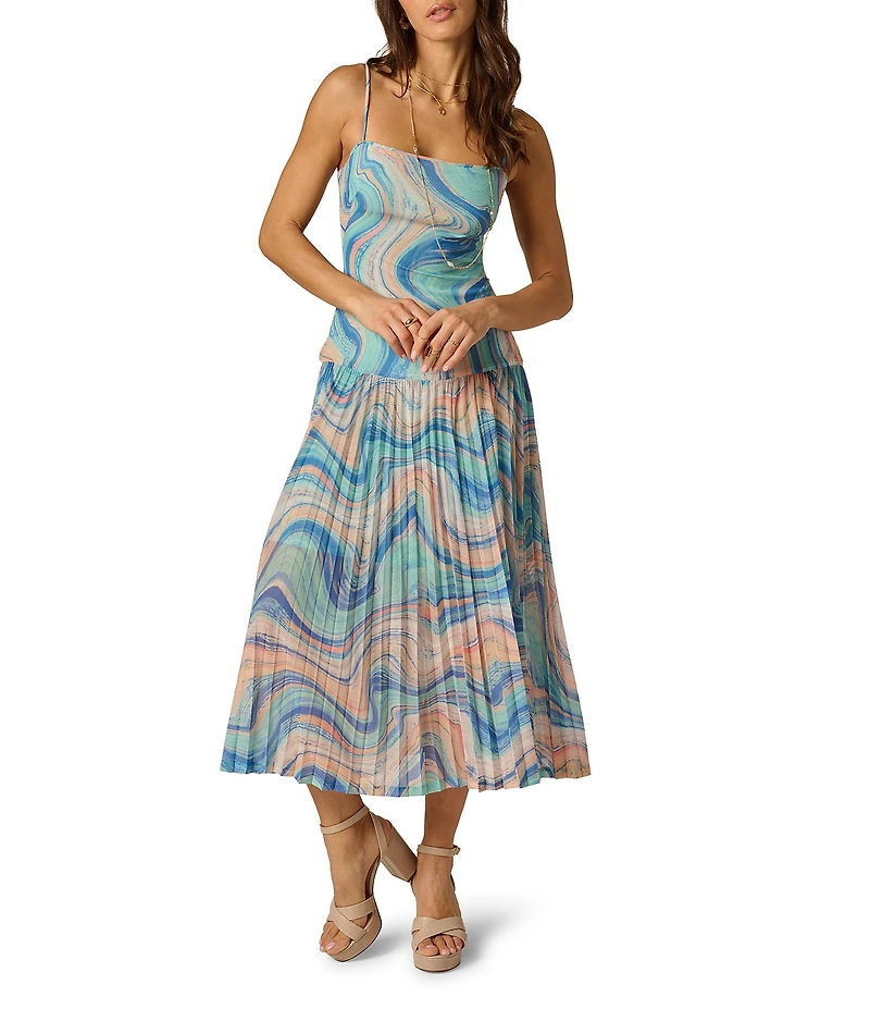 Adrianna Day by Adrianna Papell Printed Mesh Midi Dress