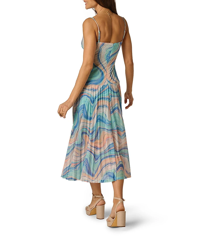 Adrianna Day by Adrianna Papell Printed Mesh Midi Dress