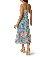 Adrianna Day by Adrianna Papell Printed Mesh Midi Dress