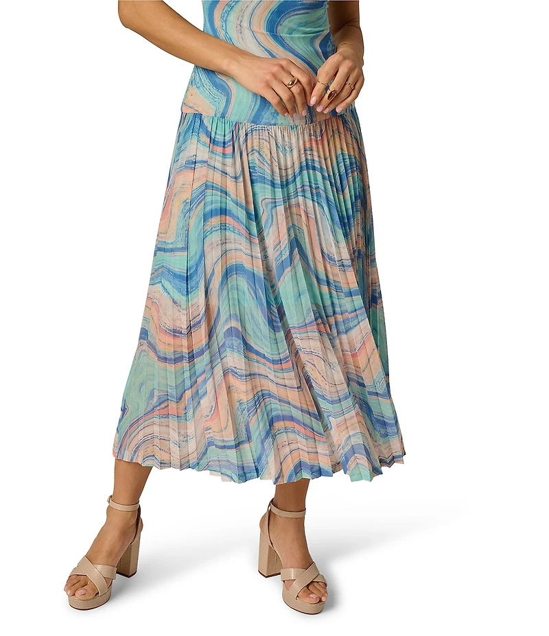 Adrianna Day by Adrianna Papell Printed Mesh Midi Dress