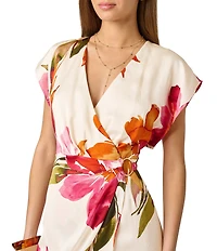 Adrianna Day by Adrianna Papell Printed Short Wrap Dress