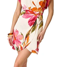 Adrianna Day by Adrianna Papell Printed Short Wrap Dress