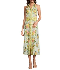 Adrianna Day by Adrianna Papell Sleeveless Floral Midi Dress