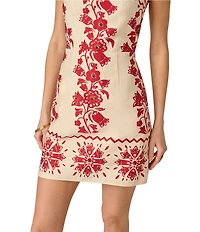 Adrianna Day by Adrianna Papell Strappy Halter Printed Short Dress