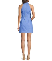 Adrianna Day by Adrianna Papell V-Neck Denim Sheath Mini Dress