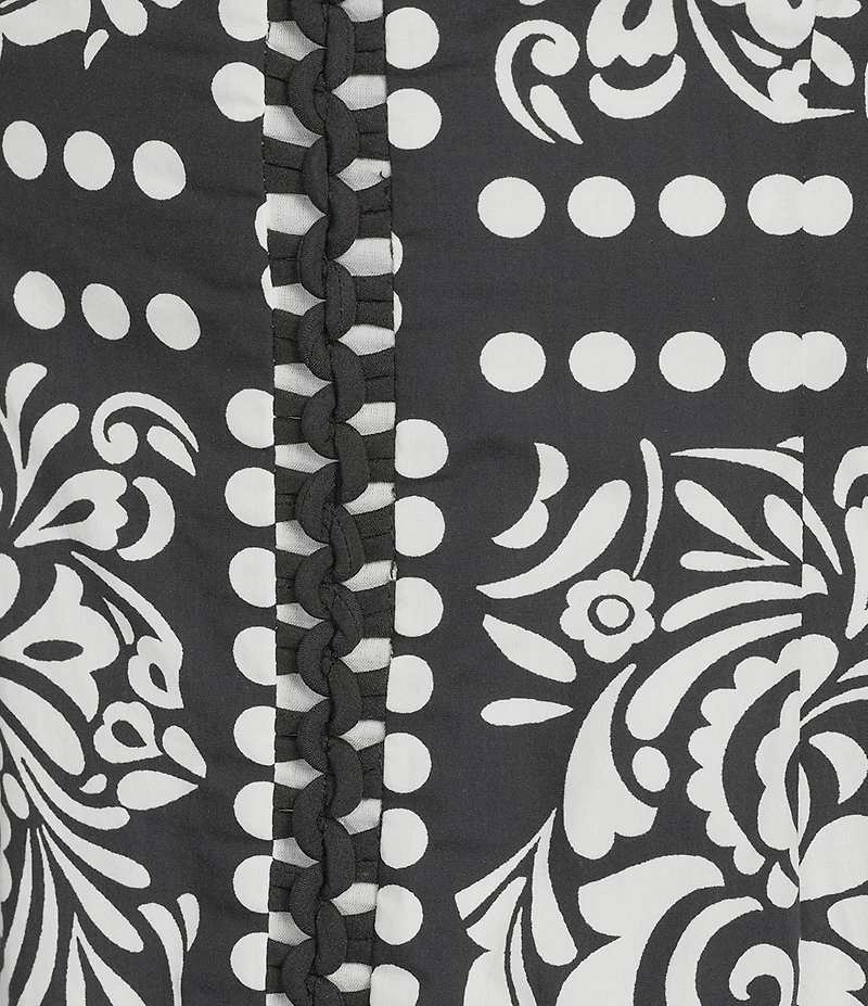 Adrianna Day by Adrianna Papell Woven Printed Boat Neck Sleeveless A-Line Midi Dress