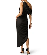 Adrianna Evening by Adrianna Papell Artisan Jersey Long Dress With Ruching