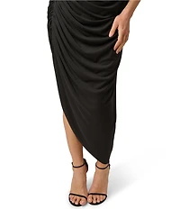 Adrianna Evening by Adrianna Papell Artisan Jersey Long Dress With Ruching