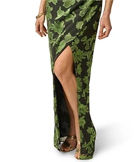 Adrianna Evening by Adrianna Papell Burnout Jacquard One Shoulder Long Dress
