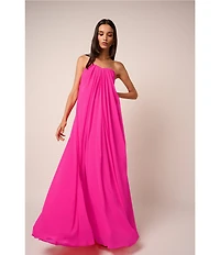 Adrianna Evening by Adrianna Papell Chiffon Pleated Strapless Sheath Long Dress