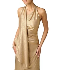 Adrianna Evening by Adrianna Papell Foiled Chiffon Long Dress