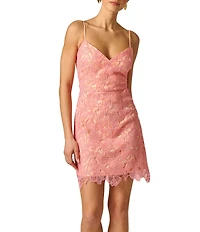Adrianna Evening by Adrianna Papell Lace Short Dress