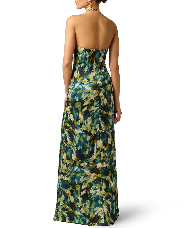 Adrianna Evening by Adrianna Papell Printed Satin Long Dress