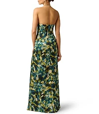 Adrianna Evening by Adrianna Papell Printed Satin Long Dress